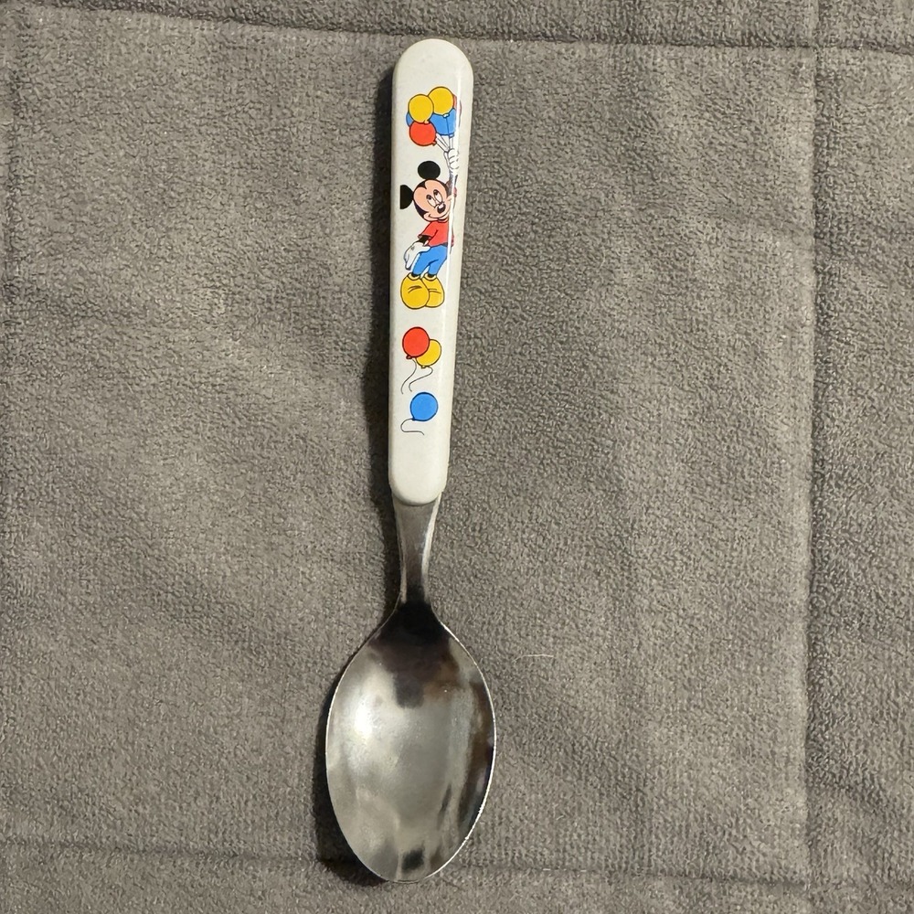 Vintage Disney Mickey Mouse Baby Spoon With Balloons